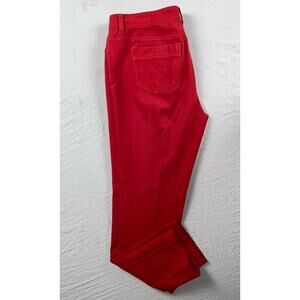 Chico's So Slimming Tapered Leg Lightweight Stretch 5-Pocket Pants. Red, 2R (12)